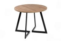 Стол РИМ D-1050(+450), ЛДСП EGGER: Дуб Галифакс Табак/опора Гермес металл (черный матовый)