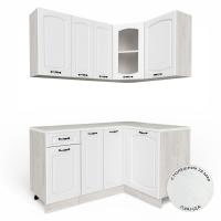 Кухня угловая Равенна Сосна лофт / Дуб светлый (столеш Луанда+сушка+планка) 1,5м