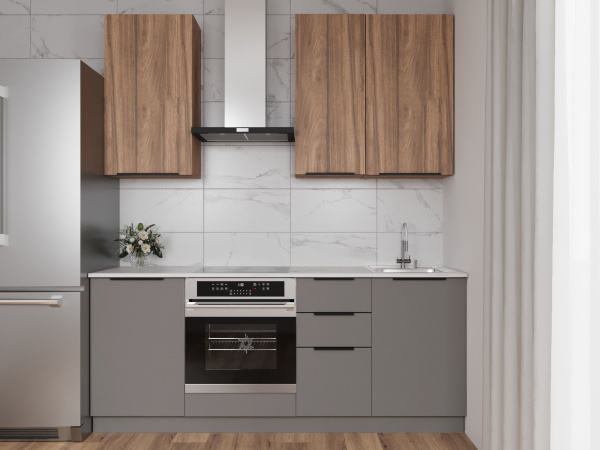 КАТАНИЯ  Стол угловой под мойку 900 Белый жемчуг/EVO Тёмно-серый МАТОВЫЙ 