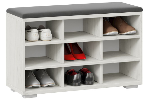 Тумба для обуви Тип 10 дуб крафт белый / велюр графит