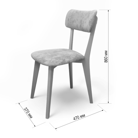 Стул Дельта дымчатая эмаль, ткань Катания 18 св.грифельный