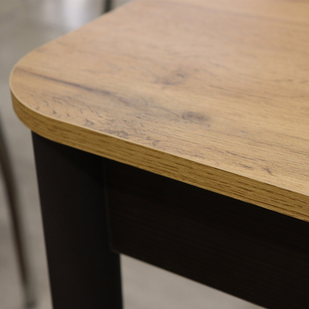 Стол Беседа НЕРАСКЛ 980*580 (Дуб вотан) B1, Опоры КОРИЧНЕВЫЙ+ЛДСП (Бодега темн)