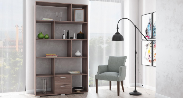 Стеллаж С-1 Дуб крафт Серый