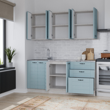 Кухонный гарнитур СОНЕТ  1,8  м  Сосна ЛОФТ / Дуб БИРЮЗА