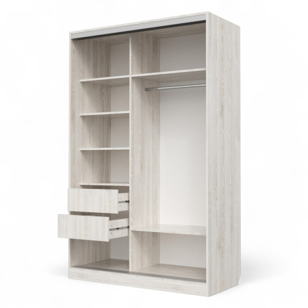 Шкаф-купе Клэр 1400х597х2200 с ящ/сосна лофт-хром