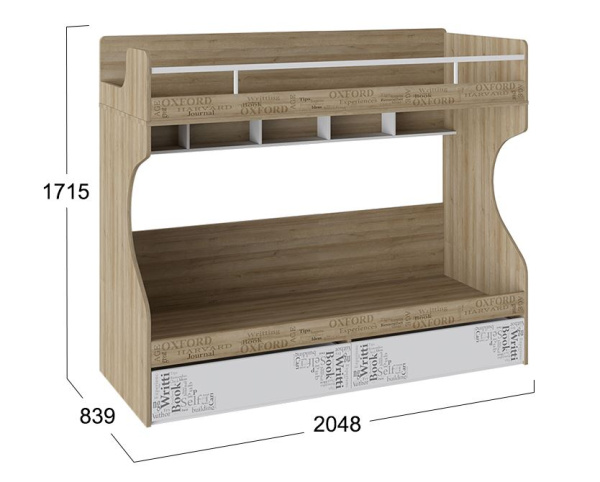 Оксфорд Кровать 2-х ярусная ТД-139.11.01