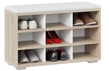Тумба для обуви Тип 10 дуб сонома/ белый ясень