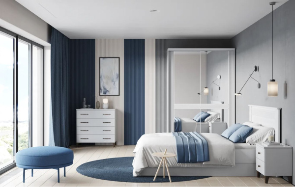 Диана Мод.Д3 Кровать ( без основания ) 1600х2000 лам.белый