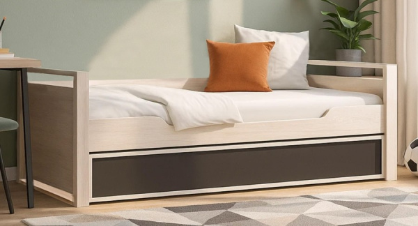 Nature 80 Кровать 90*190 Ясень Анкор св-Черный