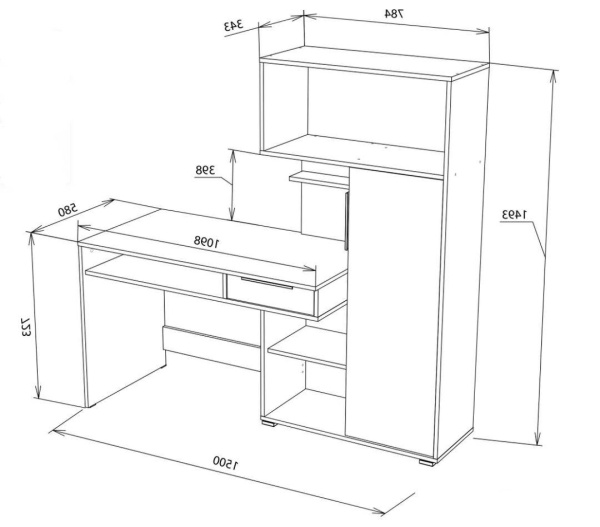 КВАДРО стол письменный Белый 