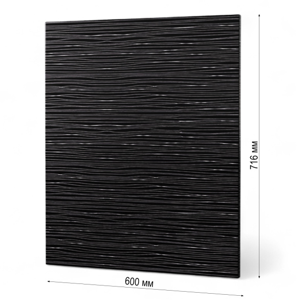 Фасад  ЧЕРНЫЙ СТРАЙП 600 для посудомоечной машины 