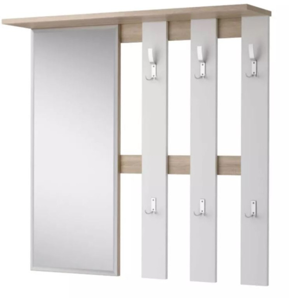 Вешалка с зеркалом Лофт-2 СТЛ.117.03 Дуб Сонома/Белый