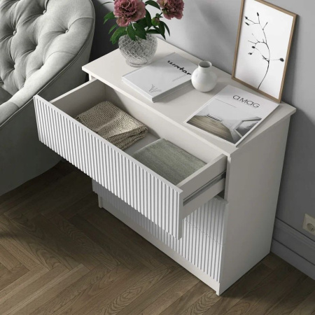 Комод К-54 3 ящ. Моргентау/Белый снег