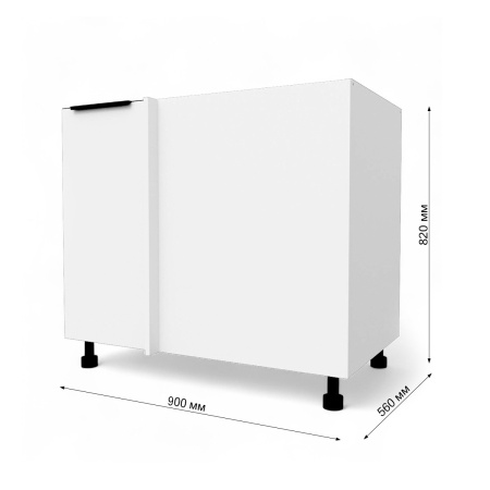 КАТАНИЯ  Стол угловой под мойку 900 Белый жемчуг/EVO Белый МАТОВЫЙ