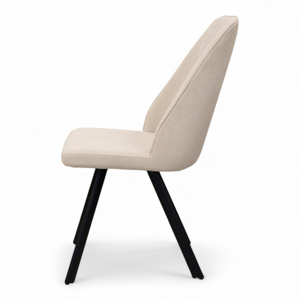 Стул Марсала 2 велюр Бежево- Серый / Черный матовый (Муар)
