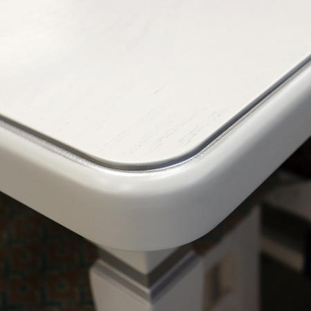 Стол СКР 120+35*80*75 прямоугол.(квадрат)/белая эмаль патина CЕРЕБРО/опора №5