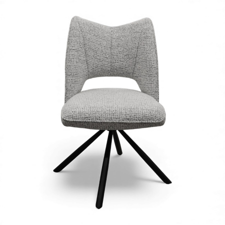 Стул DC-5031 с поворотным механизмом. металл черный, ткань WZ3056-6 Св.серый 