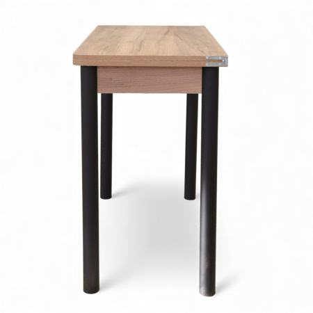 Стол кухонный Уют 4 45(+45)*80*75 Дуб крафт табачн/черный