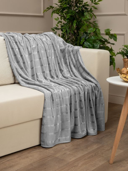 Плед Texrepublic фланель однотон страйп 150*200 94357