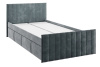Кровать с ящиками Твикс 90х200 см (графит (велюр))