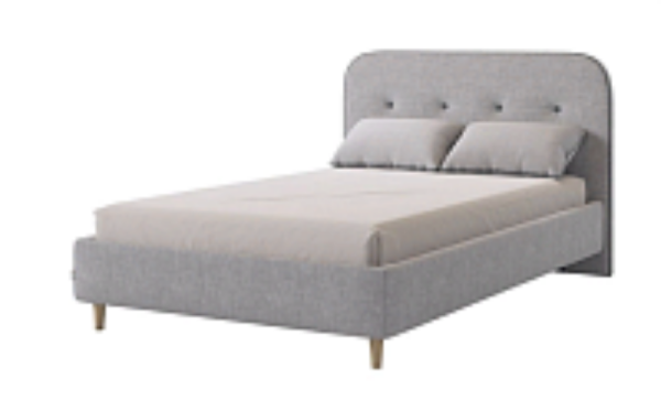 Кровать с основанием Лео 120х200 см (галька (велюр)/графит (велюр))