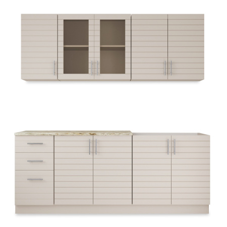 Кухня Комплект №9 Кашемир/Кашемир (столеш Версаль+Сушка+Планка) 2,0м 