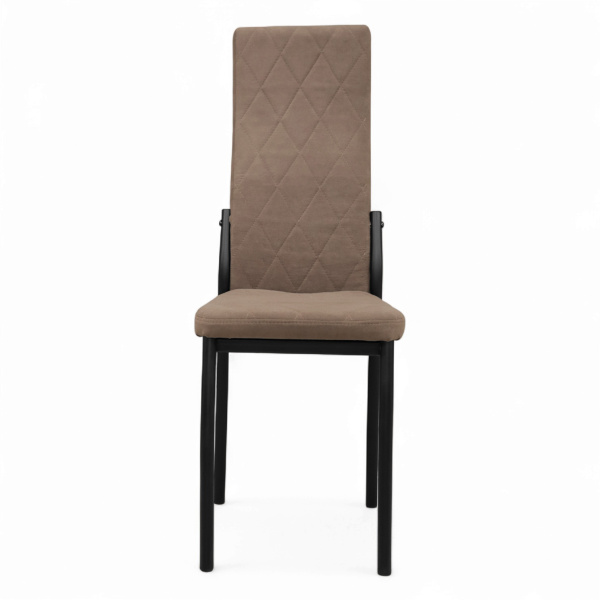 Стул Лорд Ромб черный, велюр коричневый