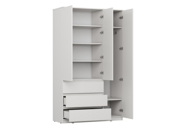 Шкаф ШР-3 Сити с ящиками Белый