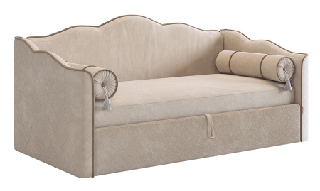 Кровать с подъемным механизмом Лея (Софа) 90х200 (крем(велюр)латте(велюр)