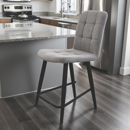 Стул Абсент NEW ПОЛУБАРНЫЙ , Т180 светло-серый+нога 1R38 Bh500 полубарный мини черный