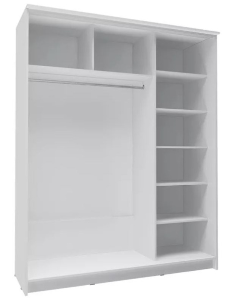 Шкаф-купе Байкал-2 Белый/Белый глянец