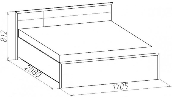 Амели венге 3 Кровать 1400*2000 (с основанием 3.1 МЕТАЛЛ)