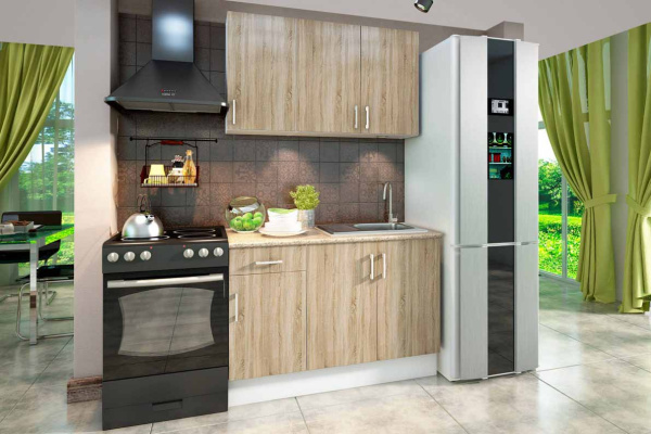 Уют СТЛ.275.03 Шкаф напольный 40 + фасад + столешница Белый/Дуб Сонома