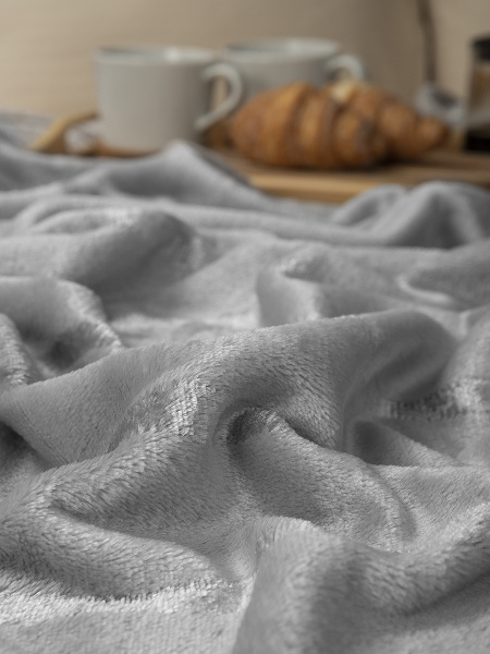 Плед Texrepublic фланель однотон страйп Серый 200*220