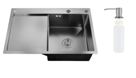 MRK-7851 BL - R Набор 2 в 1 РМС кухонная мойка с левым крылом+дозатор 